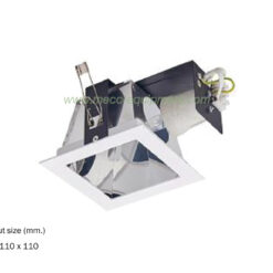 Mecc โคมดาวน์ไลท์เหลี่ยมฝังฝ้า 4” E27 (Downlight Recessed Square 4 Inc E27)