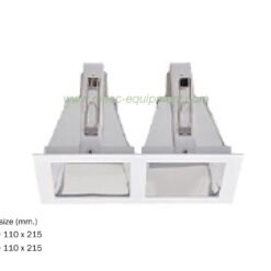 โคมดาวน์ไลท์เหลี่ยมฝังฝ้า 2Xe27