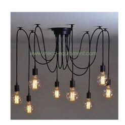 MECC Decorative Pendant Loft Style L012 Black (โคมไฟเพดานสำหรับตกแต่งสไตล์ลอฟท์ รุ่น โคมแมงมุม 12 สาย L012 สีดำ)