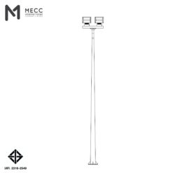 เสาไฟโพสท็อป 10 เมตร กิ่งทีบาร์ สำหรับ 2 โคม ( Lighting Pole 10 meters with T-bar for 2 Head Lights)