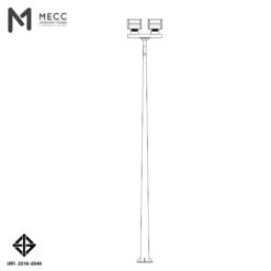 เสาไฟโพสท็อป 12 เมตร กิ่งทีบาร์ สำหรับ 2 โคม ( Lighting Pole 12 meters with T-bar for 2 Head Lights)