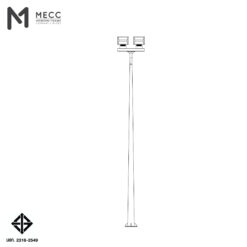 เสาไฟโพสท็อป 8 เมตร กิ่งทีบาร์ สำหรับ 2 โคม ( Lighting Pole 8 meters with T-bar for 2 Head Lights)