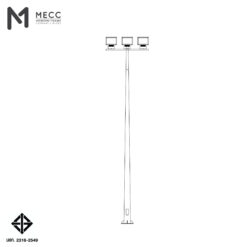 เสาไฟโพสท็อป 6 เมตร กิ่งทีบาร์ สำหรับ 3 โคม ( Lighting Pole 6 meters with T-bar for 3 Head Lights)