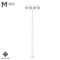 เสาไฟโพสท็อป 12 เมตร กิ่งทีบาร์ สำหรับ 4 โคม ( Lighting Pole 12 meters with T-bar for 4 Head Lights)