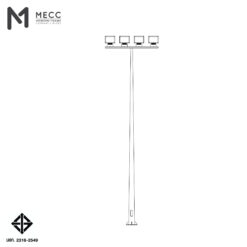 เสาไฟโพสท็อป 9 เมตร กิ่งทีบาร์ สำหรับ 4 โคม ( Lighting Pole 9 meters with T-bar for 4 Head Lights)